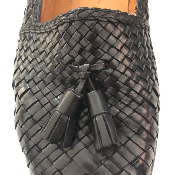 David’s 9 Mens (10.5 Women’s) Loafer Black Leather Upper Lining Sole Woven Great - Picture 10 of 11